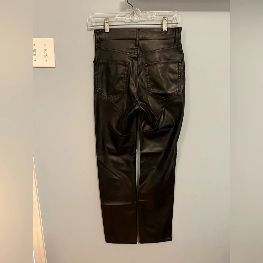 Gap Sky High Cheeky Straight Vegan Leather Pants (Size 25) - Picture 6 of 7